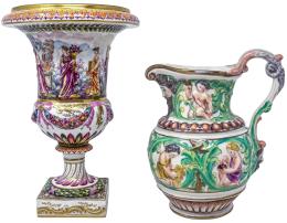 430 - COPA Y JARRA EN PORCELANA CAPODIMONTE