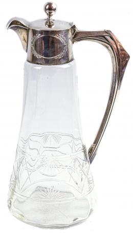 36 - JARRA EN CRISTAL Y METAL DEL PRIMER CUARTO DEL S.XX