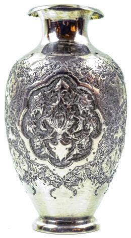 725 - JARRÓN ORIENTAL DE PLATA DEL PRIMER TERCIO DEL S.XX