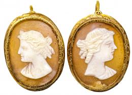 109 - PENDIENTES CAMAFEOS DEL S.XIX