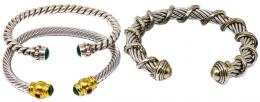236 - TRES PULSERAS ESCAVAS DE PLATA