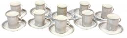432 - DIEZ TAZAS CON PLATO EN PORCELANA ROSENTHAL AÑOS 60