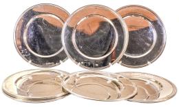 895 - CONJUNTO DE 10 PLATOS DE RESPETO EN METAL 
