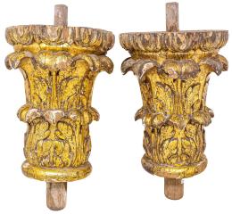 846 - PAREJA DE TALLAS CIRCA 1800