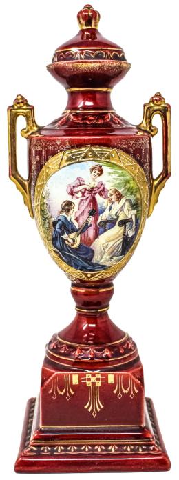 462 - JARRÓN EN PORCELANA DE VIENA DE PRINCIPIOS DEL S.XX