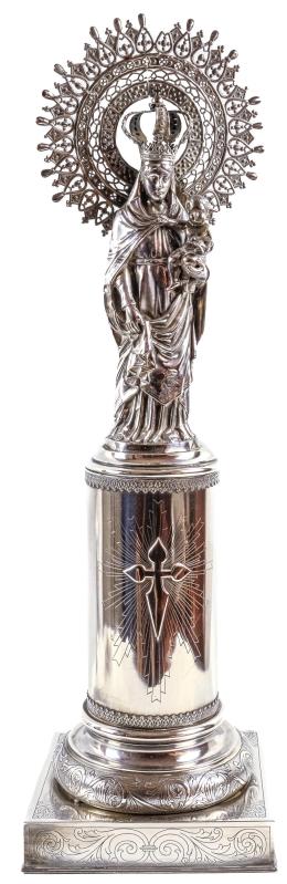 724 - IMAGEN DE LA VIRGEN DEL PILAR EN PLATA PRIMER TERCIO S.XX
