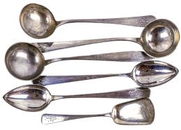 763 - SEIS PIEZAS DE SERVICIO EN PLATA DEL PRIMER TERCIO S.XX