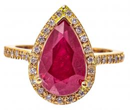 65 - ANILLO CON RUBÍ Y BRILLANTES