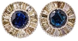 127 - PENDIENTES CON ZAFIRO Y DIAMANTES