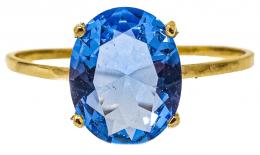 61 - ANILLO CON CUARZO AZUL