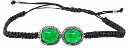 145 - PULSERA CON CUARZO VERDE Y DIAMANTES