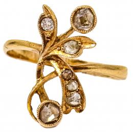 164 - SORTIJA CON DIAMANTES DEL S.XIX