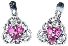 121 - PENDIENTES CON RUBÍES Y BRILLANTES