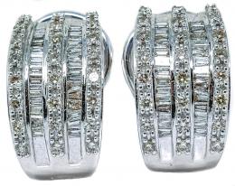 137 - PENDIENTES MEDIA CRIOLLA CON DIAMANTES