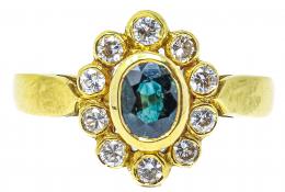 32 - ANILLO ROSETÓN ZAFIRO Y BRILLANTES