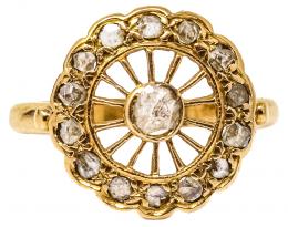 182 - SORTIJA ROSETÓN CON DIAMANTES DEL S.XIX