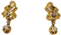 134 - PENDIENTES LARGOS CON DIAMANTES DE PPS. DEL S.XX