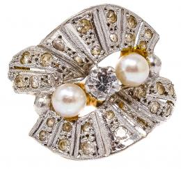 162 - SORTIJA CON DIAMANTES DE LOS AÑOS 40
