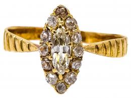 179 - SORTIJA LANZDERA CON DIAMANTES DEL S.XIX
