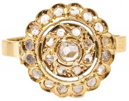 181 - SORTIJA ROSETÓN CON DIAMANTES DE PPS. DEL S.XX