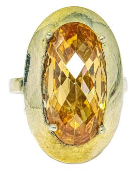 4 - ANILLO CON CRISTAL AMBAR