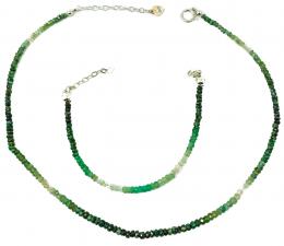103 - GARGANTILLA Y PULSERA DE ÁGATA VERDE