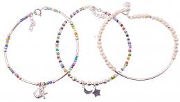206 - TRES PULSERAS DE PLATA