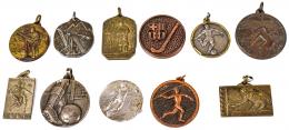381 - 11 MEDALLAS DE DEPORTE DEL PRIMER TERCIO S.XX