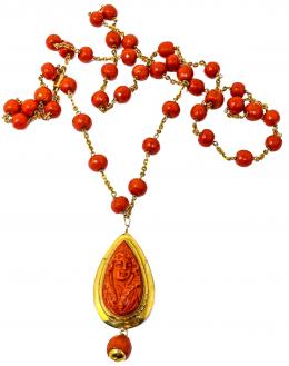 93 - COLLAR LARGO DE CORAL