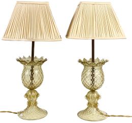 224 - PAREJA DE LÁMPARAS DE SOBREMESA EN CRISTAL VENECIANO