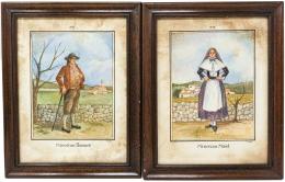 242 - PAREJA DE ESCUELAS  MENORQUINAS DE FINALES  S. XIX