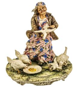 472 - FIGURA EN CERÁMICA ITALIANA "CAPODIMONTE"