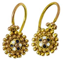 167 - PENDIENTES CON ESMALTES DEL S.XIX