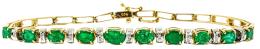 126 - PULSERA CON ESMERALDAS Y BRILLANTES