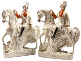 503 - PAREJA DE FIGURAS STAFFORDSHIRE DE MEDIADOS DEL S.XX