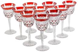 21 - CONJUNTO DE COPAS DE CRISTAL TALLADO