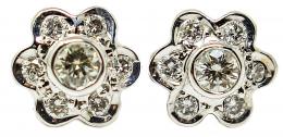 174 - PENDIENTES ROSETONES CON BRILLANTES