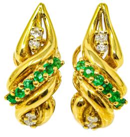 161 - PENDIENTES CON ESMERALDAS Y BRILLANTES