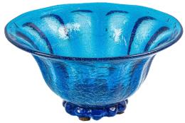 14 - CENTRO DE MESA CRISTAL SOPLADO MALLORQUÍN FLES. S. XIX