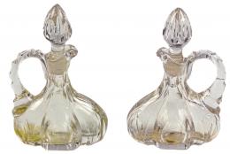 30 - DOS ACEITERAS EN CRISTAL DE MEDIADOS DEL S.XX