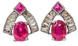 122 - PENDIENTES CON RUBÍES Y DIAMANTES