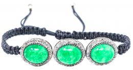 151 - PULSERA CON ÓNIX VERDE Y DIAMANTES
