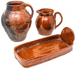 450 - CONJUNTO DE PIEZAS EN TERRACOTA DE HUESCA PRIMER TERCIO S.XX