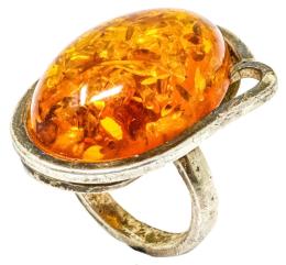 38 - ANILLO DE PLATA CON COPAL