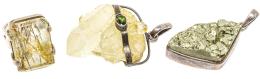 119 - JUEGO DE JOYAS EN PLATA CON MINERALES
