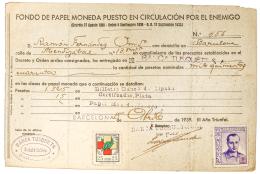 304 - RECIBO DE ENTREGA DE MONEDA DE LA GUERRA CIVIL