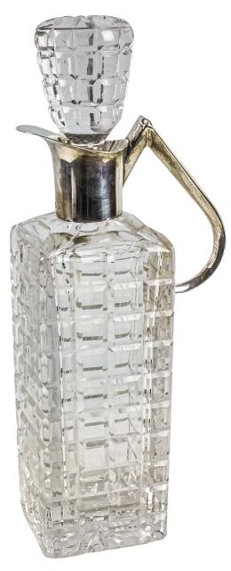 31 - JARRA DE CRISTAL Y PLATA DE LOS AÑOS 70