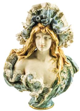 454 - BUSTO DE PORCELANA AUSTRÍACA DE PRINCIPIOS DEL S.XX