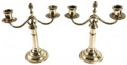 708 - PAREJA DE CANDELABROS EN PLATA DEL PRIMER TERCIO DEL S.XX