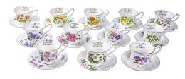 459 - CONJUNTO DE 12 TAZAS EN PORCELANA INGLESA